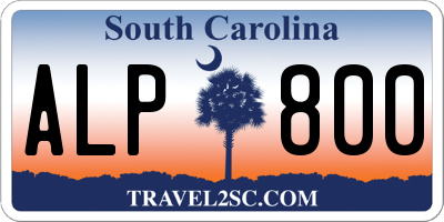 SC license plate ALP800