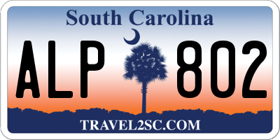 SC license plate ALP802