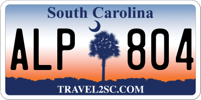 SC license plate ALP804
