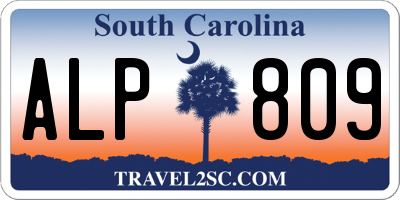 SC license plate ALP809