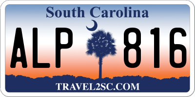 SC license plate ALP816