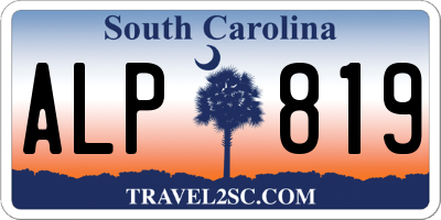 SC license plate ALP819