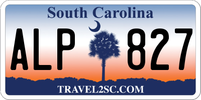 SC license plate ALP827