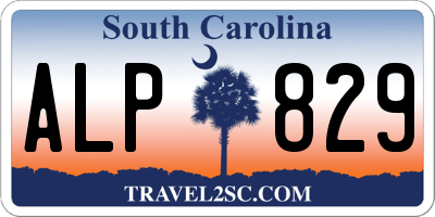 SC license plate ALP829