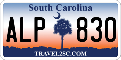 SC license plate ALP830