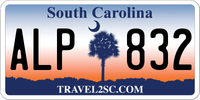 SC license plate ALP832