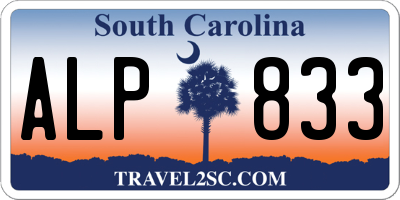 SC license plate ALP833