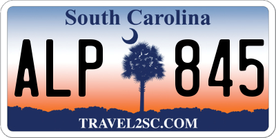 SC license plate ALP845