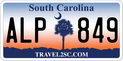 SC license plate ALP849
