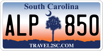 SC license plate ALP850