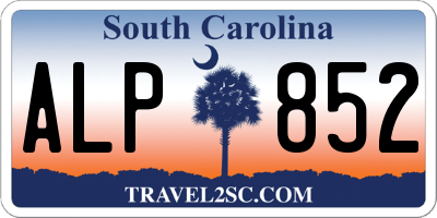 SC license plate ALP852