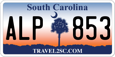 SC license plate ALP853