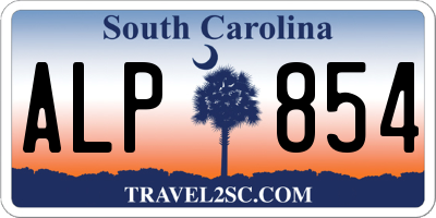 SC license plate ALP854