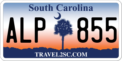 SC license plate ALP855