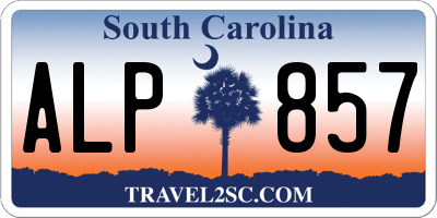 SC license plate ALP857