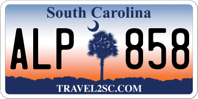 SC license plate ALP858