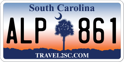 SC license plate ALP861