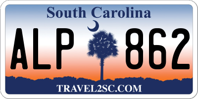 SC license plate ALP862