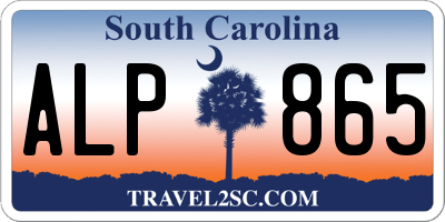 SC license plate ALP865