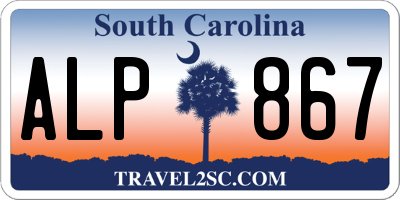 SC license plate ALP867