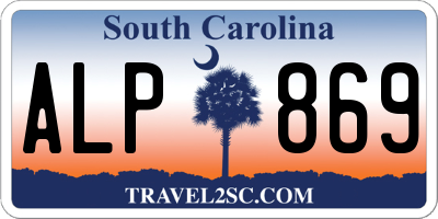 SC license plate ALP869