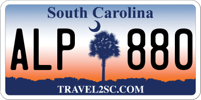 SC license plate ALP880