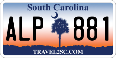 SC license plate ALP881