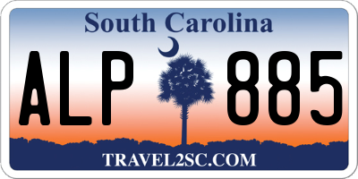 SC license plate ALP885