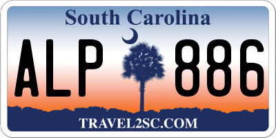 SC license plate ALP886
