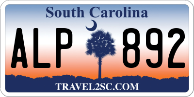 SC license plate ALP892