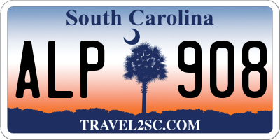 SC license plate ALP908