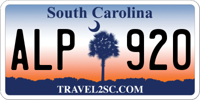 SC license plate ALP920