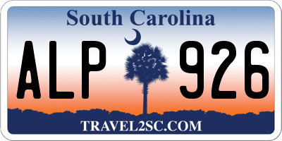 SC license plate ALP926