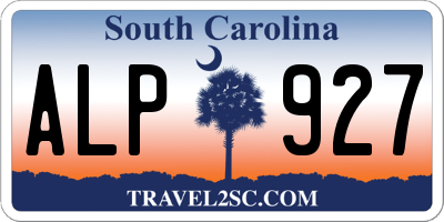 SC license plate ALP927