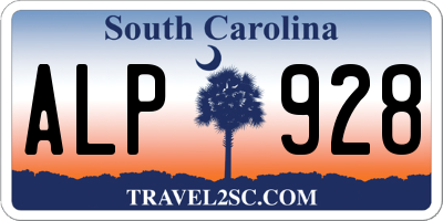 SC license plate ALP928