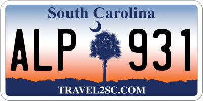SC license plate ALP931