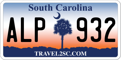 SC license plate ALP932