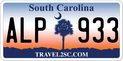 SC license plate ALP933