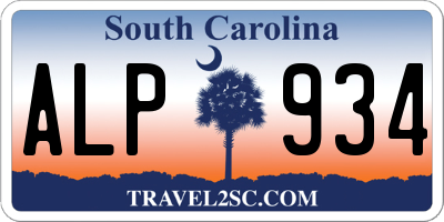 SC license plate ALP934