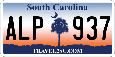 SC license plate ALP937