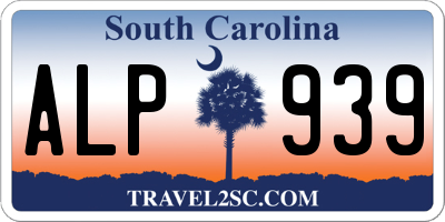 SC license plate ALP939