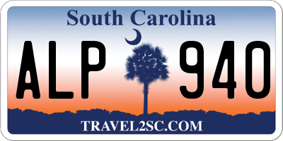 SC license plate ALP940