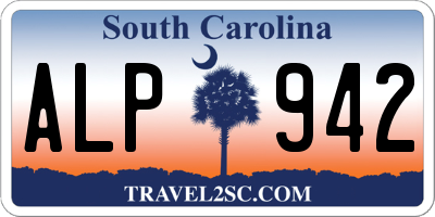SC license plate ALP942