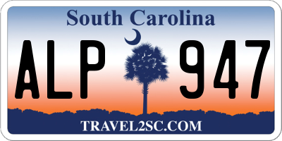 SC license plate ALP947