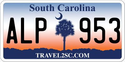 SC license plate ALP953