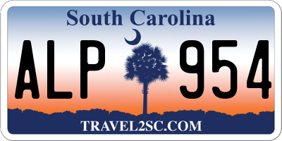 SC license plate ALP954