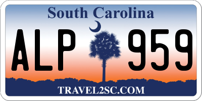 SC license plate ALP959