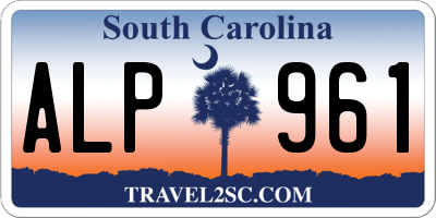 SC license plate ALP961