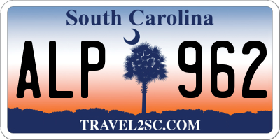 SC license plate ALP962