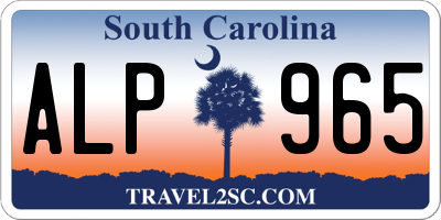 SC license plate ALP965